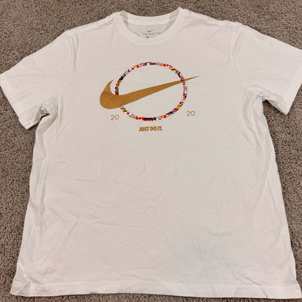 Nike International Flags 2020 Just Do It T-Shirt White‎ Size Large